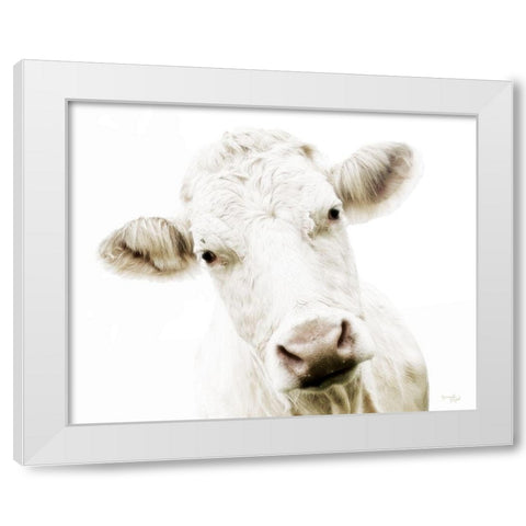 Cow V White Modern Wood Framed Art Print by Pugh, Jennifer