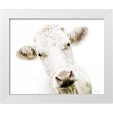 Cow V White Modern Wood Framed Art Print by Pugh, Jennifer