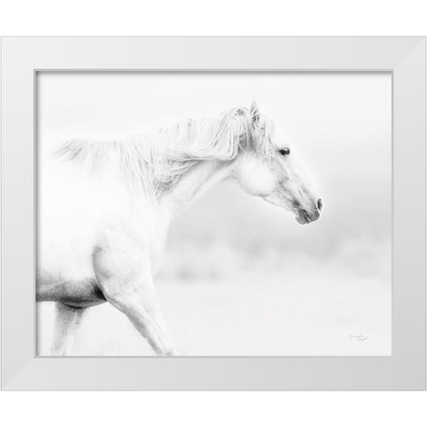 Horse White Modern Wood Framed Art Print by Pugh, Jennifer