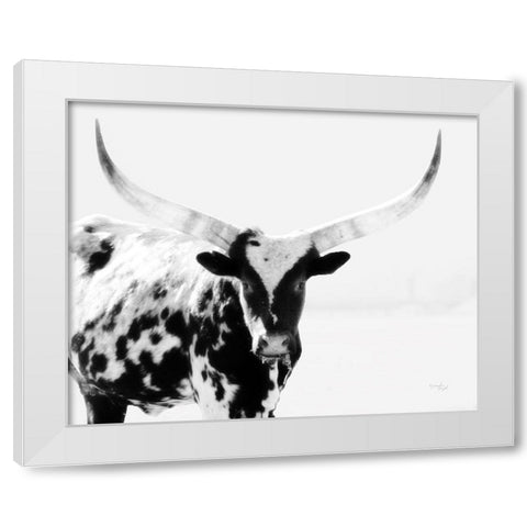 Longhorn II White Modern Wood Framed Art Print by Pugh, Jennifer