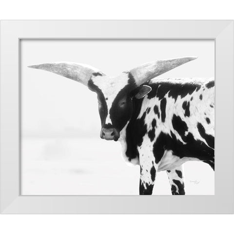 Longhorn III White Modern Wood Framed Art Print by Pugh, Jennifer