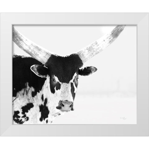 Longhorn V White Modern Wood Framed Art Print by Pugh, Jennifer