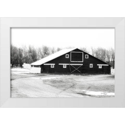 Barn V White Modern Wood Framed Art Print by Pugh, Jennifer