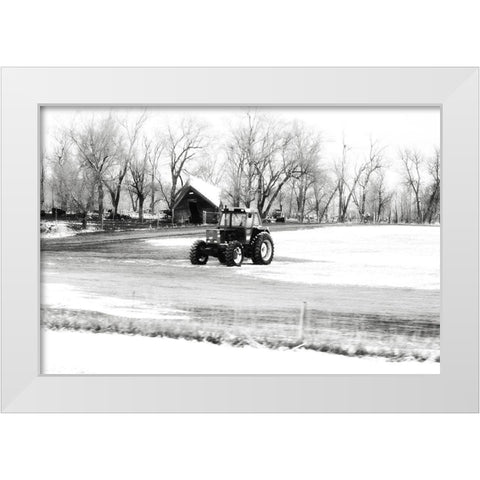 Tractor White Modern Wood Framed Art Print by Pugh, Jennifer