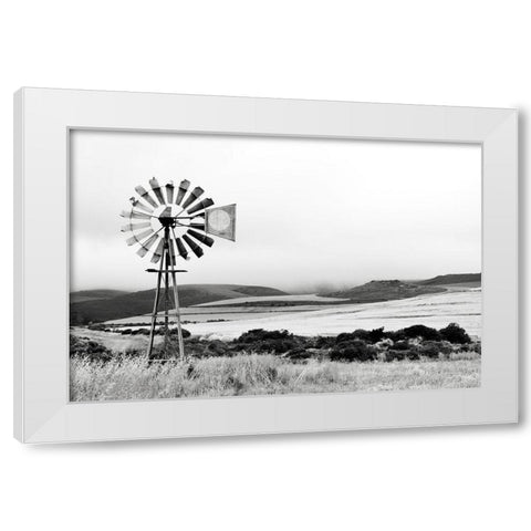 Windmill II White Modern Wood Framed Art Print by Pugh, Jennifer