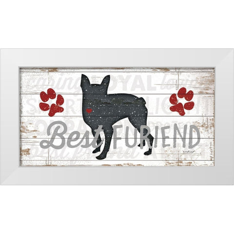 Best Furiend - Dog White Modern Wood Framed Art Print by Pugh, Jennifer