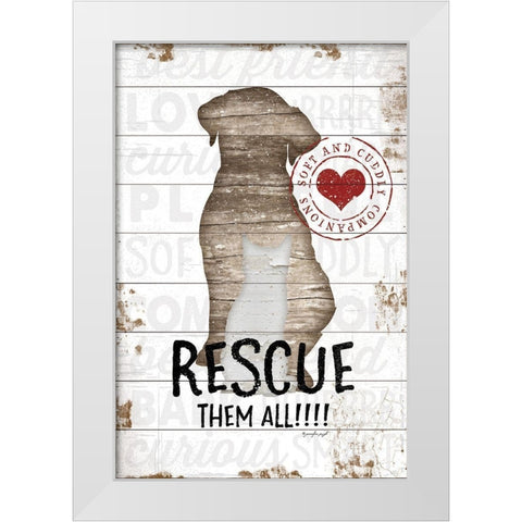 Rescue them All White Modern Wood Framed Art Print by Pugh, Jennifer