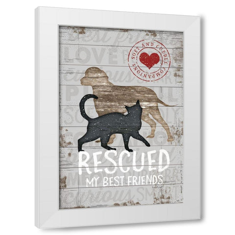 Rescued My Best Friend White Modern Wood Framed Art Print by Pugh, Jennifer