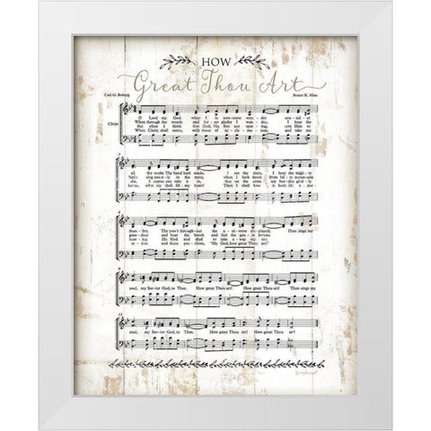 How Great Thou Art White Modern Wood Framed Art Print by Pugh, Jennifer