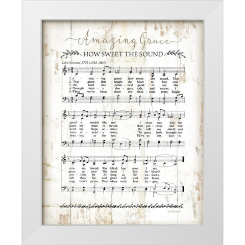 Amazing Grace White Modern Wood Framed Art Print by Pugh, Jennifer