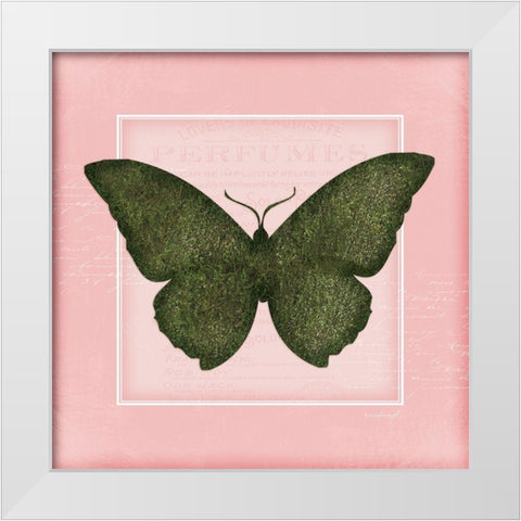 Butterfly II - Pink White Modern Wood Framed Art Print by Pugh, Jennifer