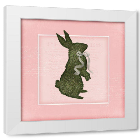 Bunny - Pink White Modern Wood Framed Art Print by Pugh, Jennifer