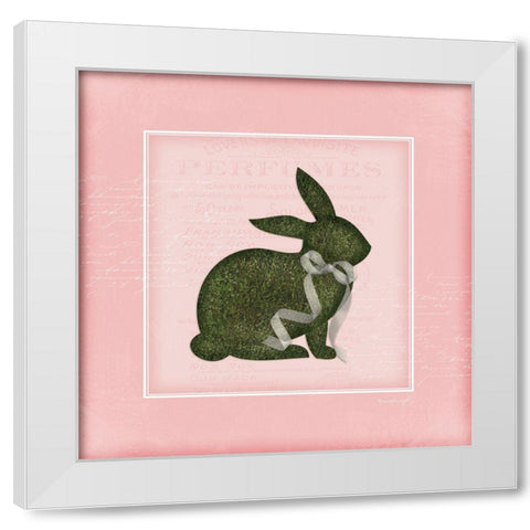 Bunny II - Pink White Modern Wood Framed Art Print by Pugh, Jennifer