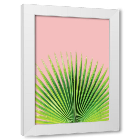 Pink Palm I White Modern Wood Framed Art Print by Pugh, Jennifer