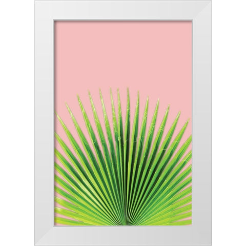 Pink Palm I White Modern Wood Framed Art Print by Pugh, Jennifer
