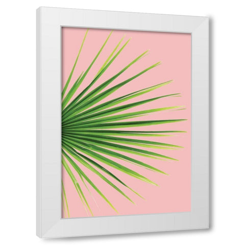 Pink Palm III White Modern Wood Framed Art Print by Pugh, Jennifer