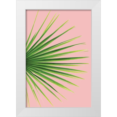 Pink Palm III White Modern Wood Framed Art Print by Pugh, Jennifer