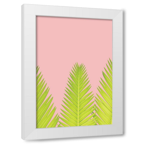 Pink Palm IV White Modern Wood Framed Art Print by Pugh, Jennifer