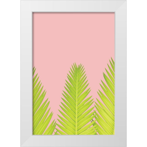 Pink Palm IV White Modern Wood Framed Art Print by Pugh, Jennifer