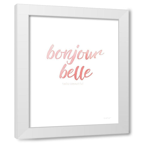 Bonjour Belle White Modern Wood Framed Art Print by Pugh, Jennifer