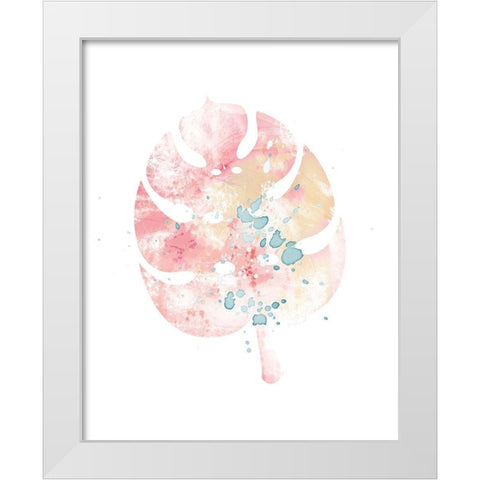 Pink Leaf I White Modern Wood Framed Art Print by Pugh, Jennifer