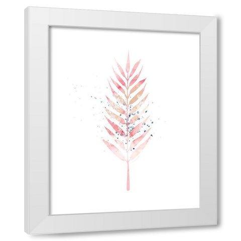 Pink Leaf III White Modern Wood Framed Art Print by Pugh, Jennifer