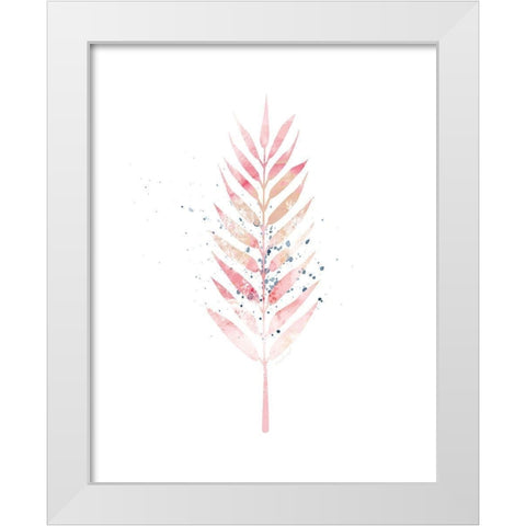 Pink Leaf III White Modern Wood Framed Art Print by Pugh, Jennifer