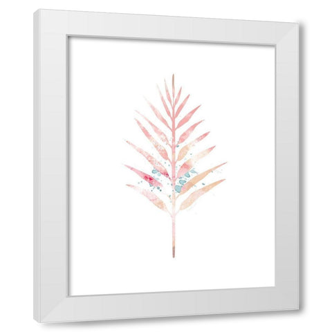 Pink Leaf IV White Modern Wood Framed Art Print by Pugh, Jennifer