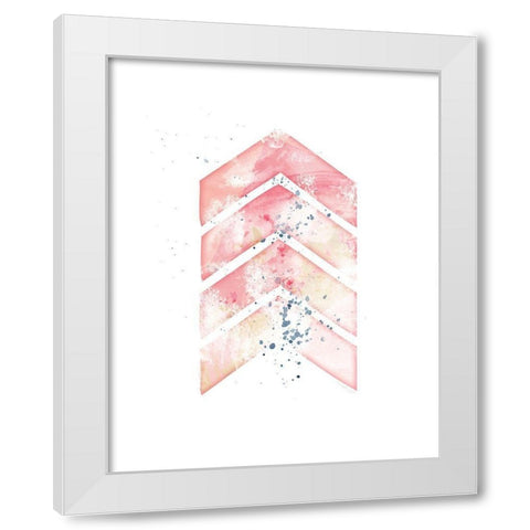 Pink Geometric Arrow White Modern Wood Framed Art Print by Pugh, Jennifer