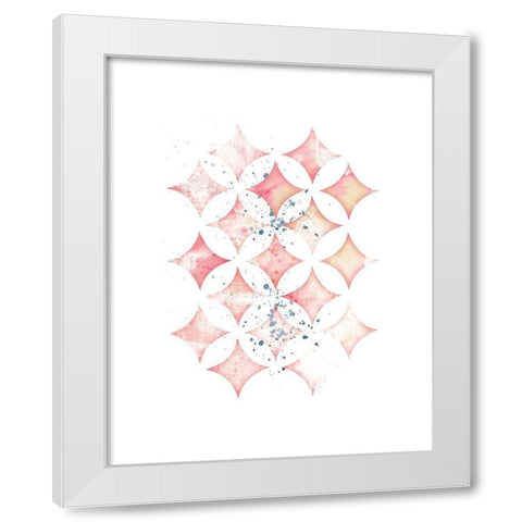 Pink Geometric Diamonds White Modern Wood Framed Art Print by Pugh, Jennifer