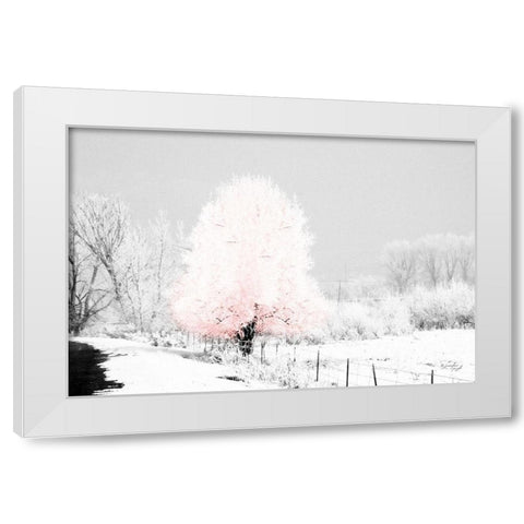 Pink Tree White Modern Wood Framed Art Print by Pugh, Jennifer