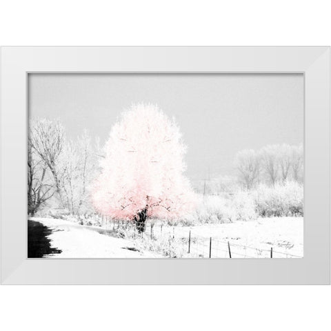 Pink Tree White Modern Wood Framed Art Print by Pugh, Jennifer