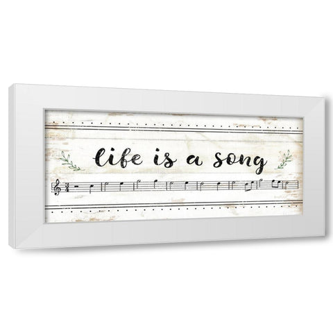 Life is a Song White Modern Wood Framed Art Print by Pugh, Jennifer