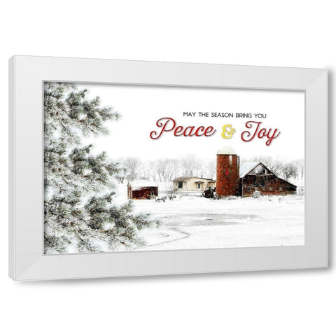 Peace and Joy Barn White Modern Wood Framed Art Print by Pugh, Jennifer