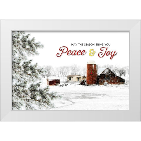 Peace and Joy Barn White Modern Wood Framed Art Print by Pugh, Jennifer