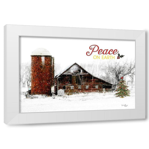 Peace on Earth Barn White Modern Wood Framed Art Print by Pugh, Jennifer