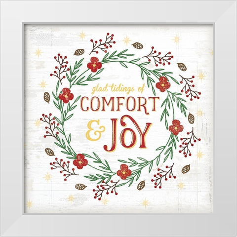 Tidings of Comfort White Modern Wood Framed Art Print by Pugh, Jennifer