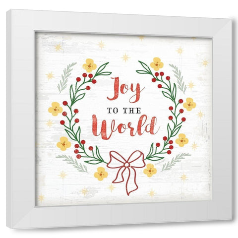 Joy to the World White Modern Wood Framed Art Print by Pugh, Jennifer