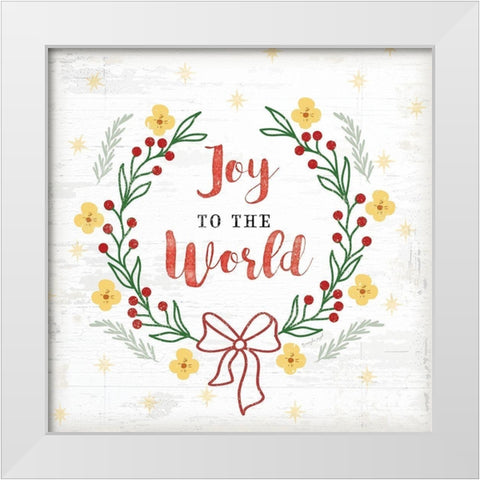 Joy to the World White Modern Wood Framed Art Print by Pugh, Jennifer