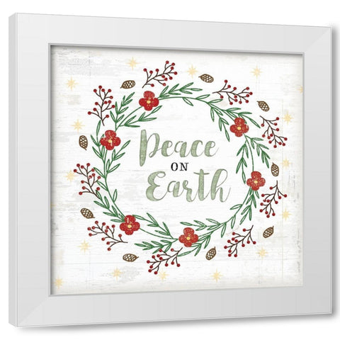 Peace on Earth White Modern Wood Framed Art Print by Pugh, Jennifer