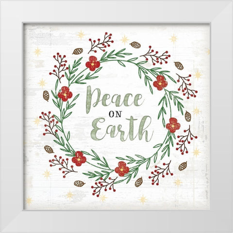 Peace on Earth White Modern Wood Framed Art Print by Pugh, Jennifer