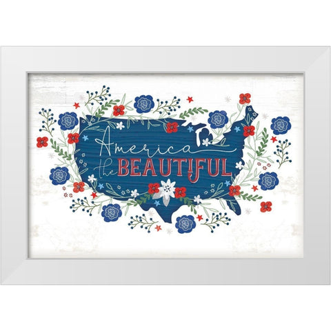 America the Beautiful White Modern Wood Framed Art Print by Pugh, Jennifer