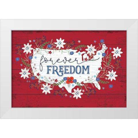 Forever Freedom White Modern Wood Framed Art Print by Pugh, Jennifer