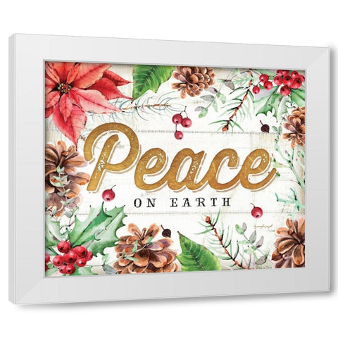 Peace White Modern Wood Framed Art Print by Pugh, Jennifer