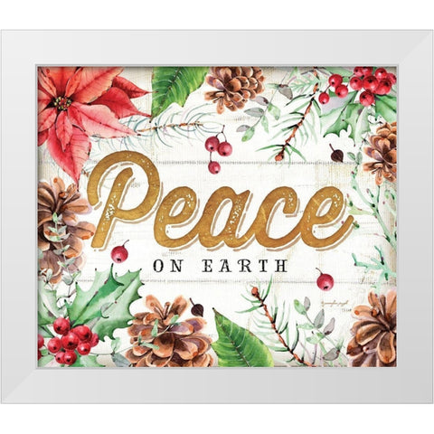 Peace White Modern Wood Framed Art Print by Pugh, Jennifer