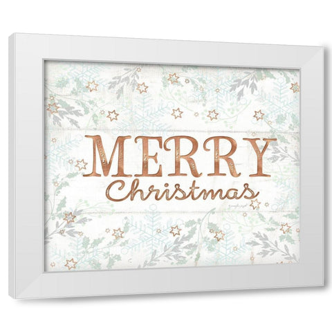 Merry Christmas White Modern Wood Framed Art Print by Pugh, Jennifer