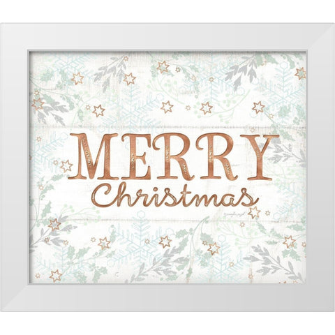 Merry Christmas White Modern Wood Framed Art Print by Pugh, Jennifer