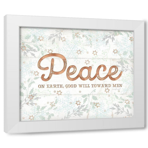 Peace White Modern Wood Framed Art Print by Pugh, Jennifer