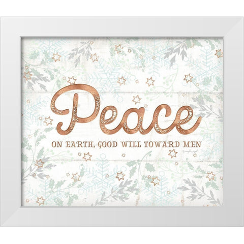 Peace White Modern Wood Framed Art Print by Pugh, Jennifer