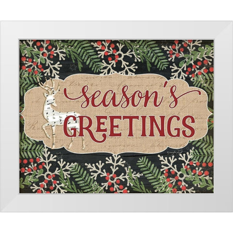 Seasons Greetings White Modern Wood Framed Art Print by Pugh, Jennifer